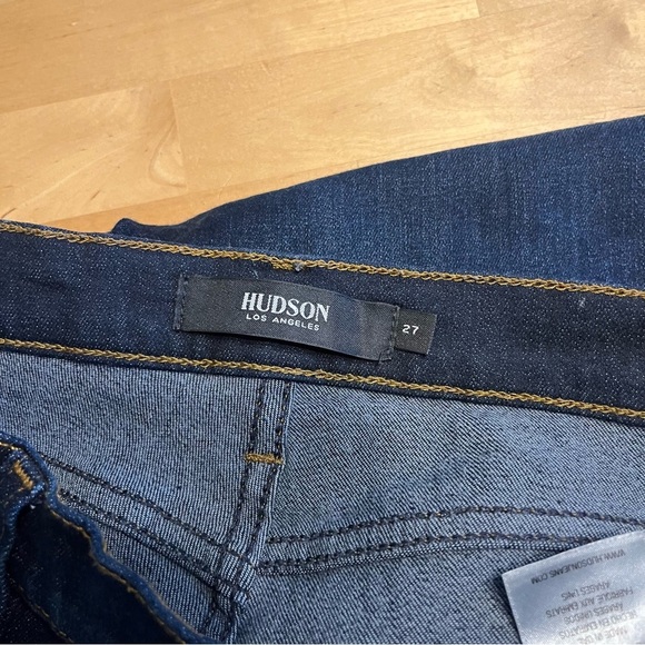 HUDSON Barbara Super Skinny Dark Wash Distressed Jeans Size 27 - Picture 5 of 10